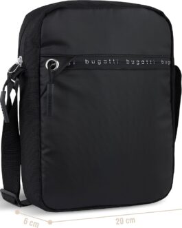 bugatti Blanc DeLight Men’s Shoulder Bag Made of Tarpaulin and Nylon, Black