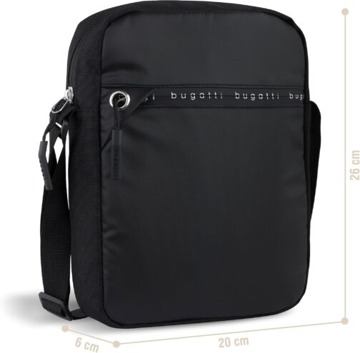 bugatti Blanc DeLight Men's Shoulder Bag Made of Tarpaulin and Nylon, Black – Bild 2