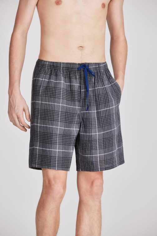 Jveyvth Men's Short Pyjama Bottoms, Checked Pyjama Bottoms, Pack of 3 with Side Pockets and Elastic Waistband – Bild 4