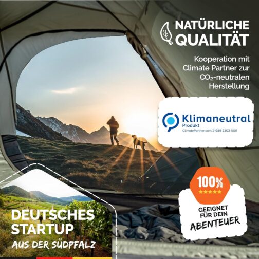 EARTHVENTURE® Camping Tent for 2 People - Waterproof, Quick & Easy Assembly - Ultralight with Small Pack Size - For Outdoor, Festival, Trekking & Motorcycle – Bild 7