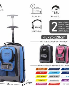 Aerolite MiniMAX 20L Ryanair 40 x 20 x 25 Maximum Size Hand Luggage Under Seat Trolley Backpack Hand Luggage Bag for Cabin with 2 Year Warranty, blue, Backpack