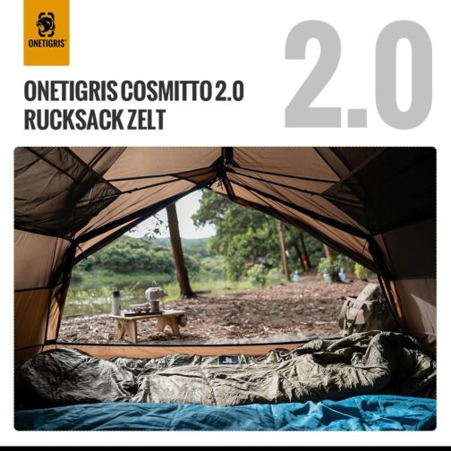 OneTigris COSMITTO 2 Person Backpack Tent - Freestanding Lightweight Waterproof 3 Season Camping Tent for Outdoor Hiking Mountaineering – Bild 7