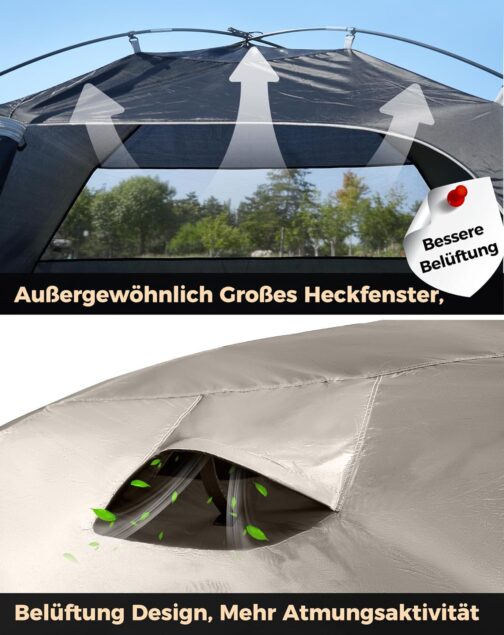 KingCamp Camping Zelt für 4 Personen Geräumig Trekkingzelt PU3000mm Wasserdichtes Kuppelzelt 4 Jahreszeiten Ultraleicht Zelte für Camping, Trekking und Outdoor-Aktivitäten – Bild 5