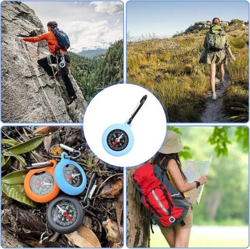 Compass Children, Pack of 9 Key Holders with Compass and Carabiner, Portable Mini Compass, Outdoor Bushcraft Compass, Key Ring for Camping and Outdoor Activities, Gifts Children's Compass – Bild 7