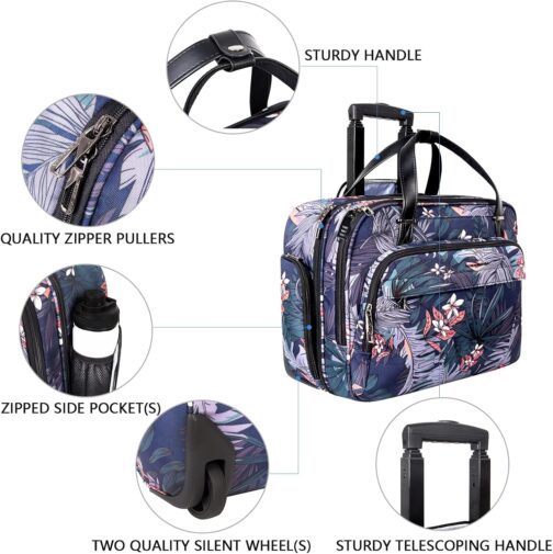 VANKEAN Wheeled Laptop Bag for Men and Women Rolling Briefcase for Laptops up to 15.6 Inch – Bild 2
