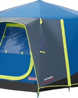 Coleman Octago 3 Man Tent Ideal for Camping in the Garden, Dome Tent, Waterproof 3 Person Camping Tent with Sewn-in Groundsheet