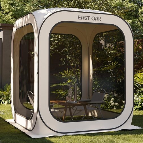 EAST OAK Pop Up Tent for 2-3 People, Gazebo for Camping, Garden, Patio, Pop Tent, Family Tent Standing Height, Fabrics Waterproof, UPF 50+ UV Protection, 360° Ventilation, Anti Mosquito, with Carry