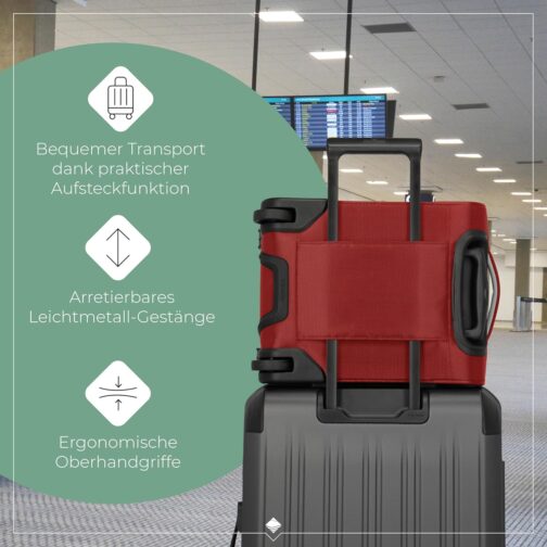 Travelite Hand Luggage Suitcase with 4 Wheels, red, On-board trolley with 2 wheels – Bild 5