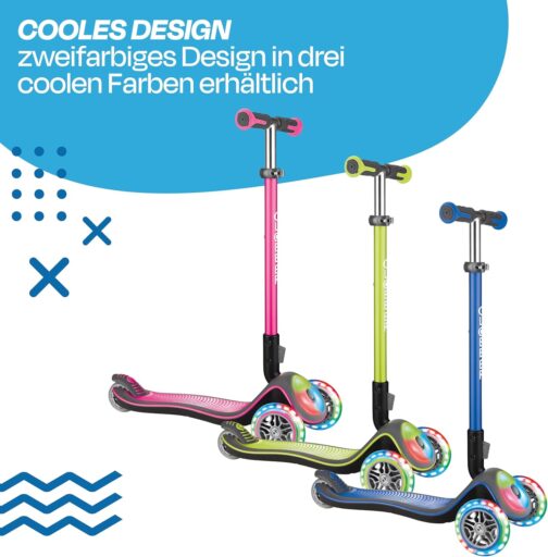 GLOBBER Elite Scooter - Scooter Children from 3 Years - Scooter 120/80 mm - ABEC 5, 3-Wheel - Height Adjustable - LED Wheels – Bild 6