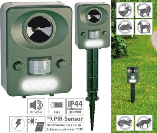 Exbuster Animal Repellent: Ultrasonic Solar USB Animal Deterrent with Flash Light and PIR Sensor, IP44 (Acoustic Motion Sensor, Cat Scares, Devices) – Bild 3