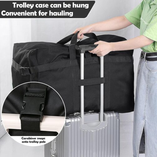 Large Travel Bag, Foldable Travel Bag with Wrist Strap, Waterproof Carry Bag, for Airline Travel, Camping, Moving and School, for Men and Women, Green, No – Bild 5