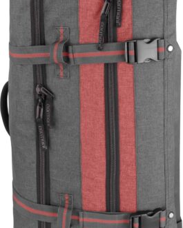 XXL Travel Bag with 125 Litres and 3 Large Compartments – Trolley with Two Wheels Travel Bag, Dark grey/red, travel bag