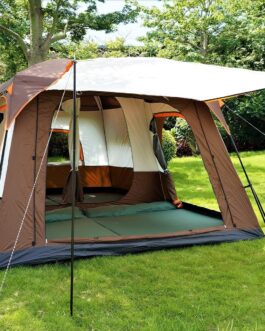 KinZon Camping Tent for 10 Person Waterproof Large Family Tent with 2 Bedrooms, 6 Large Mesh Windows for Picnic, Camping