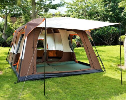 KinZon Camping Tent for 10 Person Waterproof Large Family Tent with 2 Bedrooms, 6 Large Mesh Windows for Picnic, Camping – Bild 2