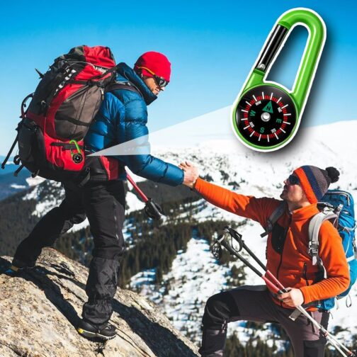 Pack of 10 Children's Compass Keyrings with Mini Carabiner, Colourful Mini Compass for Outdoor Camping and Hiking, Give Aways Children's Birthday Party – Bild 5