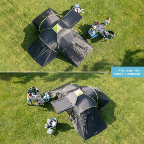 Skandika Daytona 6 Person Dome / Family Tent 3 Sleeping Cabins 3000 mm Hydrostatic Head 195 cm Standing Height – Bild 8