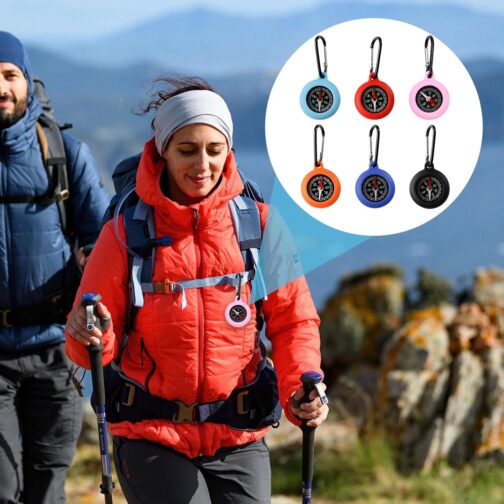 HAPPOW Pack of 6 Children's Compass, Mini Compass, Compass Keyring, High Precision Pocket Compass, Wear-Resistant and Drop-Proof, for Camping, Hiking, Fishing, Cycling Equipment (6 Colours) – Bild 6