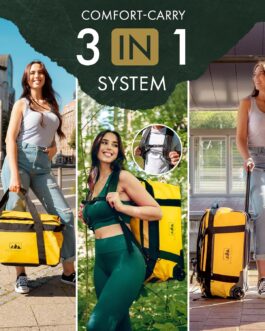 BEN NEVIS Original 60L 80L 100L Travel Bag with Wheels – XL XXL Foldable Travel & Sports Bag, Water-Repellent, Robust & Space Saving, yellow, travel bag