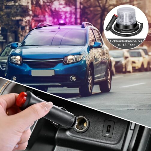 LED Rotating Beacon for Car Transporter Trucks, Adjustable 8-Colour Flash (Red, Purple, Green, etc.), Waterproof with Magnet – Bild 5