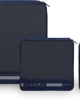 Samsonite Pack Size Set of 3 Luggage Organisers 14/22/30cm, Blue (Navy), Suitcase organiser