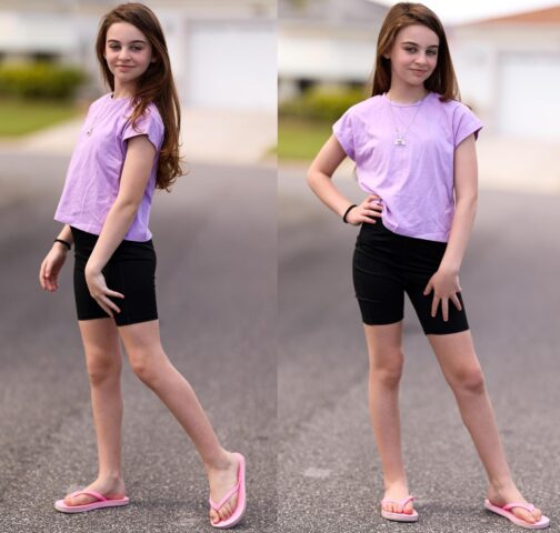 Arshiner Girls' Shorts, Sports Leggings, Short Trousers, Children's Cycling Shorts, Breathable High Waist Gym Trousers with Pocket, 5-12 Years – Bild 5