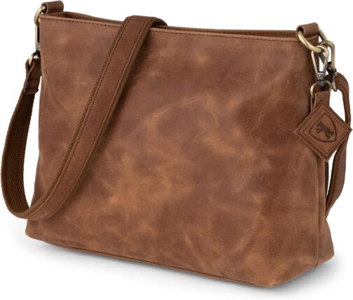 Berliner Bags Vintage Umhängetasche Marbella M, Große Schultertasche Crossbody Bag aus Leder, Handtasche für Damen