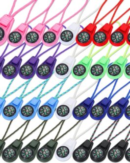 BBTO Pack of 36 Multicolour Mini Survival Compass for Outdoor Camping Hiking – Liquid-filled Pocket Compass with Cord for Emergency Kits, Paracord Bracelet, Necklace