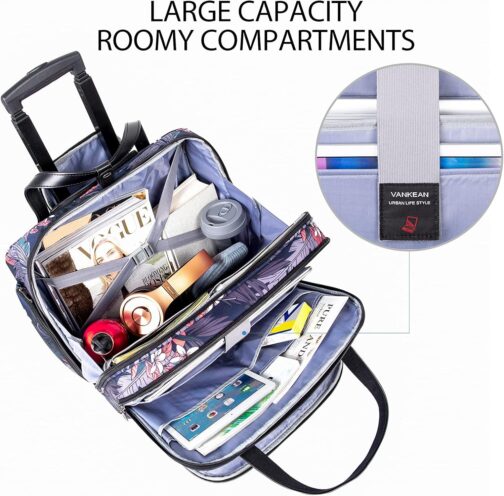 VANKEAN Wheeled Laptop Bag for Men and Women Rolling Briefcase for Laptops up to 15.6 Inch – Bild 3