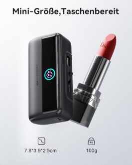 INIU Mini Powerbank with Quick Charge, 5500 mAh Power Bank 22.5 W, Integrated Foldable USB-C Connector, LED External Battery Pack Power Bank, Compatible with iPhone 16, Samsung S22/23 and More
