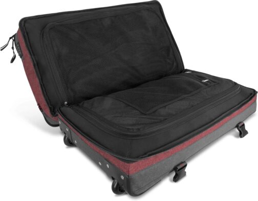 XXL Travel Bag with 125 Litres and 3 Large Compartments - Trolley with Two Wheels Travel Bag, Dark grey/red, travel bag – Bild 5