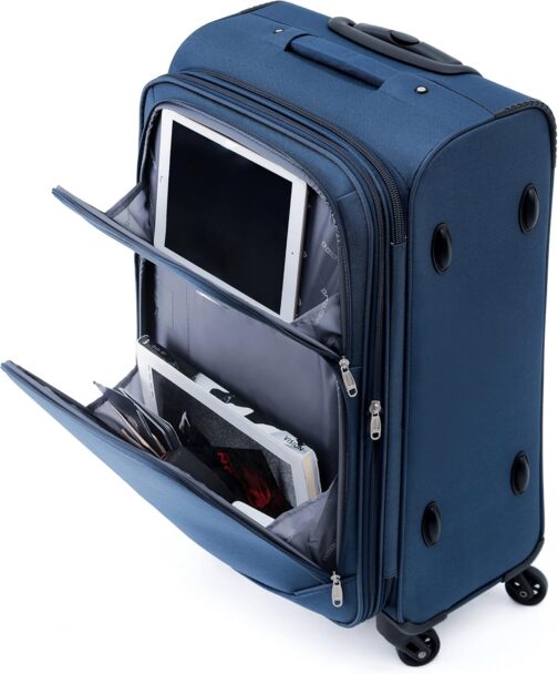 Beibye 4-Wheeled Travel Suitcase, Fabric Case, Hand Luggage, Children's Luggage Suitcase Trolley Set, XL, L, M, gray – Bild 3