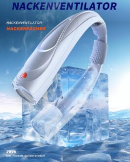 Tomatofrydan Neck Fan, 6000 mAh Portable Personal Fan, 6 Speeds, Neck Fan, Portable with 360° Cooling Airflow, Hands-Free, Personal USB Fan (White)
