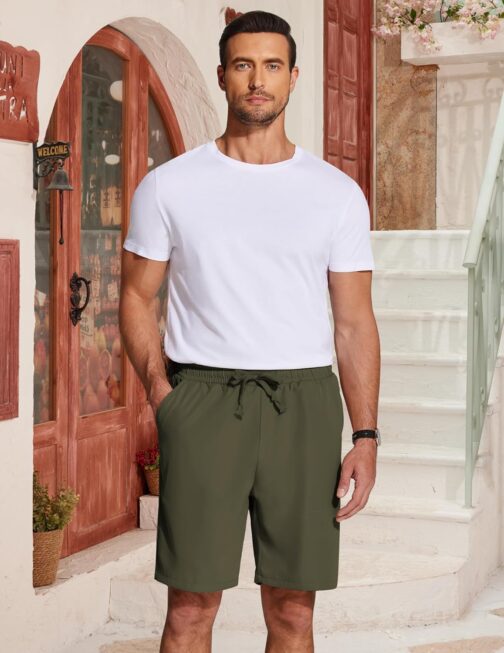 COOFANDY Men's Lightweight Summer Shorts Elastic Waist Stand Shorts Casual Trousers with Pockets – Bild 2
