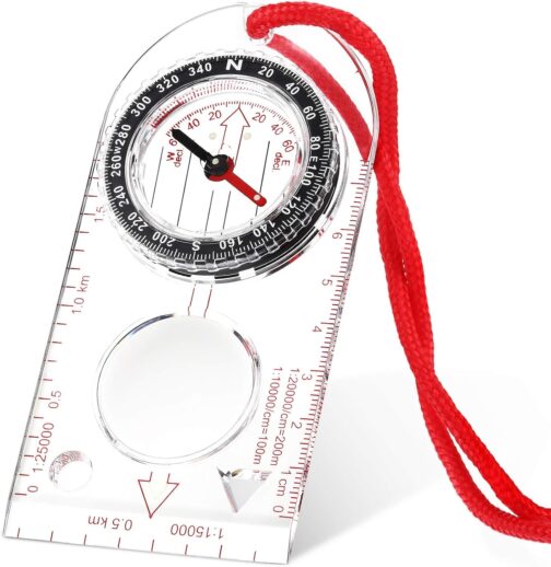 Skylety Navigation Compass Boy Scout Compass Orienteering Compass Lightweight Hiking Compass with Adjustable Tilt for Expedition Map Reading Navigation Orienteering (12.5 x 6.0 cm)