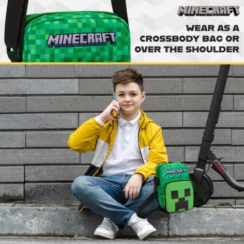 Minecraft Boys Cross Body Bag Green One Size Modern – Bild 4