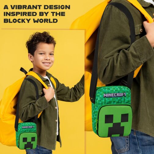 Minecraft Boys Cross Body Bag Green One Size Modern – Bild 3