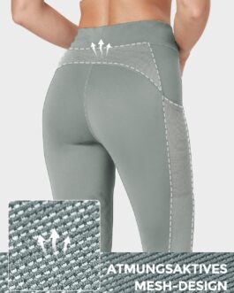 FitsT4 Sports Women’s Riding Trousers Girls Riding Leggings with Non-Slip Silicone Knees and Side Pockets, Breathable and Elastic for Riding School and Cycling in Spring Summer
