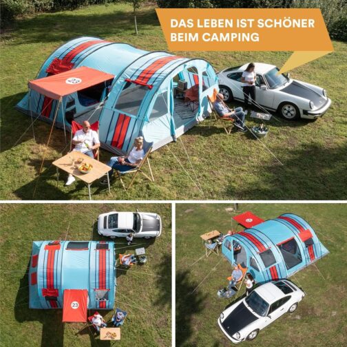 Skandika Gotland 6-Person Tunnel / Family Tent 2 Sleeping Cabins 5000 mm Water Column 210 cm Standing Height – Bild 7