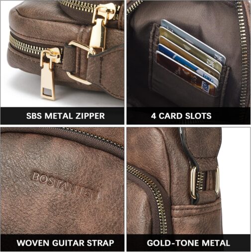 BOSTANTEN Women's Mobile Phone Shoulder Bag, Leather Mobile Phone Case with Purse for Hanging, Handbag Women's Shoulder Bag, A-02-Coffee, Fashionable – Bild 5