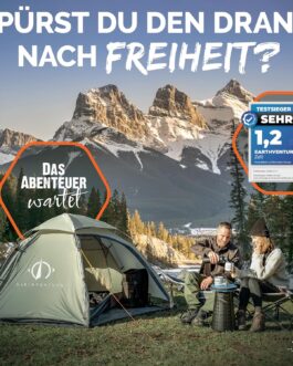 EARTHVENTURE® Camping Tent for 2 People – Waterproof, Quick & Easy Assembly – Ultralight with Small Pack Size – For Outdoor, Festival, Trekking & Motorcycle