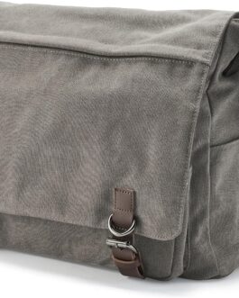 Trendhim Caramel Brown Canvas Messenger Bag for Men Shoulder Bag Large Canvas Shoulder Bag for Everyday and Work