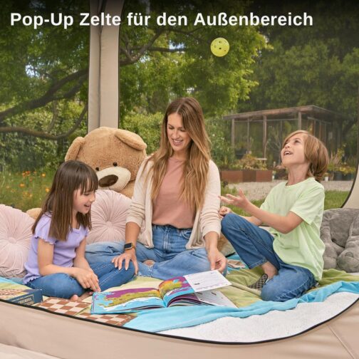 EAST OAK Pop Up Tent for 2-3 People, Gazebo for Camping, Garden, Patio, Pop Tent, Family Tent Standing Height, Fabrics Waterproof, UPF 50+ UV Protection, 360° Ventilation, Anti Mosquito, with Carry – Bild 8