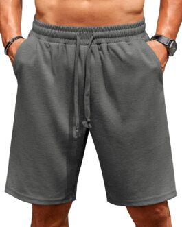 COOFANDY Men’s Short Jogging Bottoms, Lightweight Summer Shorts, Men’s Shorts with Pockets, Sports Trousers, Short Sweat Shorts, Elastic Waist