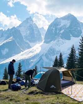 Three Bears 2-Person Tent – Waterproof & Windproof, Lightweight Trekking Tent with Aluminium Poles & Waterproof Polyester, Ideal for Camping, Hiking, Mountaineering & Travel – Quick Assembly