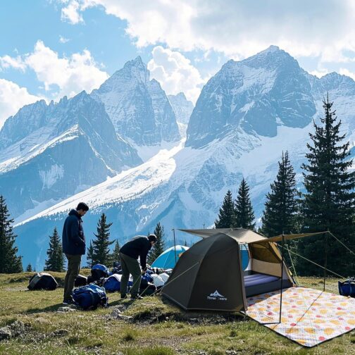 Three Bears 2-Person Tent - Waterproof & Windproof, Lightweight Trekking Tent with Aluminium Poles & Waterproof Polyester, Ideal for Camping, Hiking, Mountaineering & Travel - Quick Assembly – Bild 2
