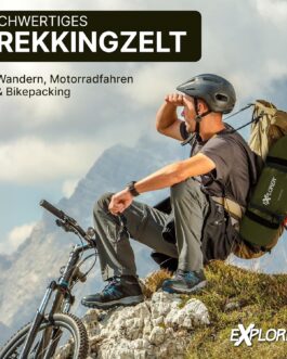 EXPLORER Dakota 1-2 Person Tent Small Pack Size Ultralight for Bicycle or Motorcycle Travel 1-2 People 3000 mm Hydrostatic Head with Separate Inner Tent Waterproof Base Hiking Trekking Camping