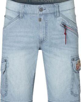 Timezone RykerTZ Men’s Cargo Jeans Shorts Bermuda with Side Pockets 25-10025-00-3453 Used Blue Grey Wash W32