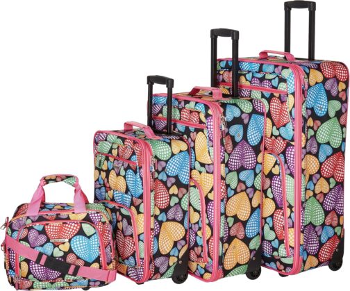 Rockland 4 Piece New Heart Luggage Set, Newheart, One Size